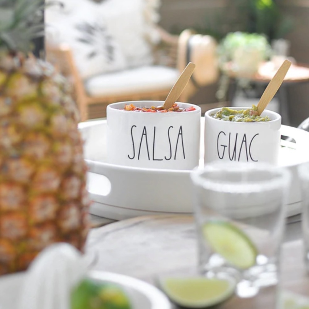 RAE DUNN Salsa/Guac Bowls with Wooden Spoons - Picture 3 of 12